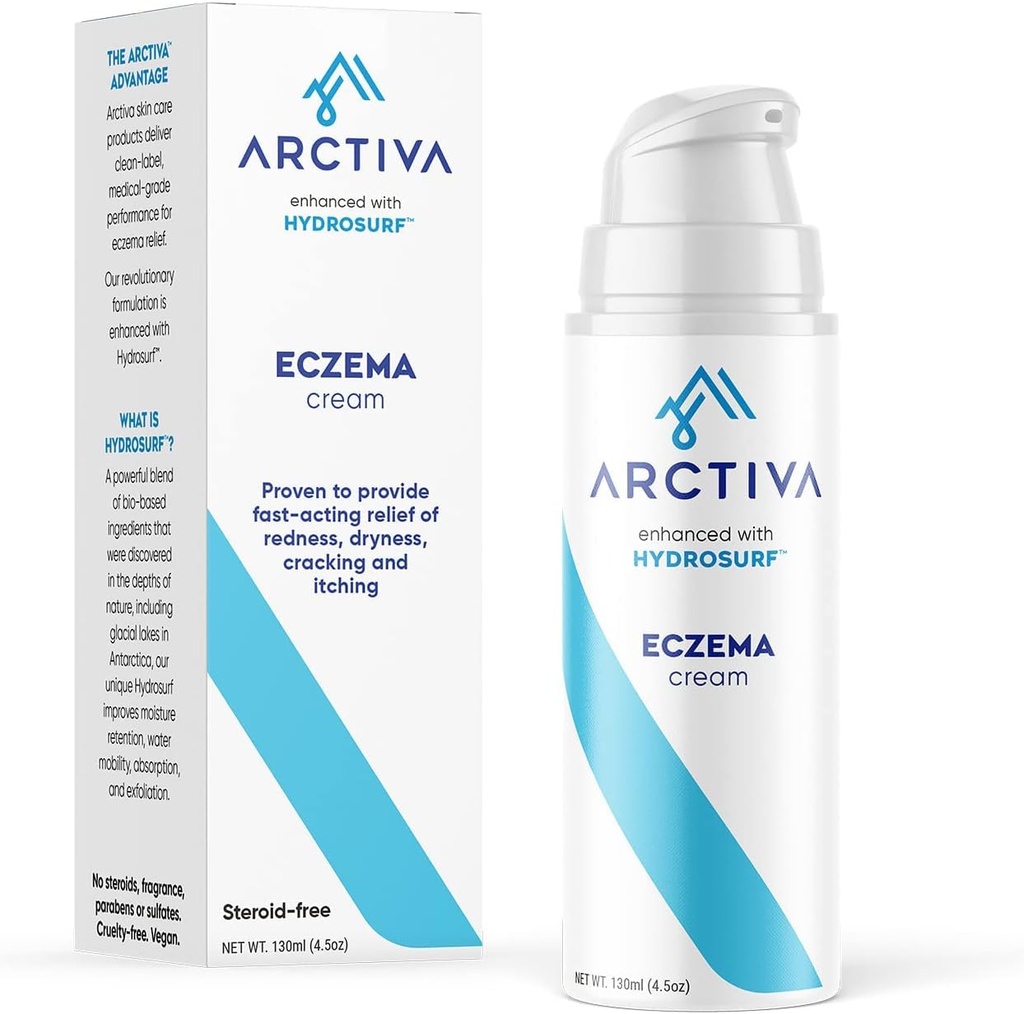 Crema de Eczema con 1% de avena colloidal para el alivio de la piel seca y picante tópico Eczema " Dermatitis atópica Tratamiento de la crema ANTE Patente Pending Hydrosurf Glycolipid Technology for Hydration, Absorption " Exfoliation