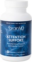 BRAINMD Dr Amen Atención Soporte - 90 Capsules - Promueve el Focus Mental & Impulse Control - Gluten Gratis - 30 Servimientos