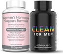 Re+Gen Nutrition Clean for Men Fiber Supplement " Women's Hormone Balance Support, Vitamina E, Dong Quai, Suplementos Naturales para Bloating, Constipation and Gut Health, Stool Softeners, Helps Cleanse B