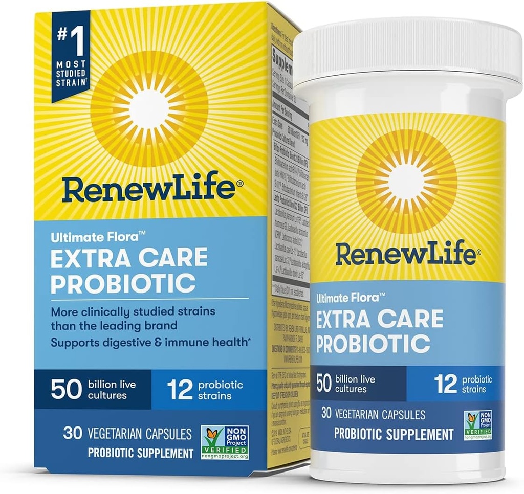 Renovar Vida Ultimate Flora Extra Care Probiótico 50 billón, 30 Ct