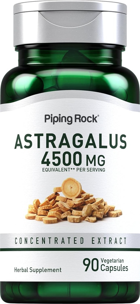 Piping Rock Astragalus Root Extract Capsules ← 4500mg Silencio 90 Conde Silencio Vegetarian, Non-GMO, Gluten Free Supplement