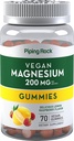 Piping Rock Magnesium Citrate Gummies 200 mg | 70 Count | Vegan Formula | Lemon Raspberry Flavor | Dietary Supplement | Vegetarian, Non-GMO, Gluten Free