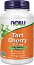 AHORA Suplementos de alimentos, Cereza de tarta (Prunus cerasus) 500 mg, 50:1 Concentrado, Suplemento herbal, 90 cápsulas de verduras