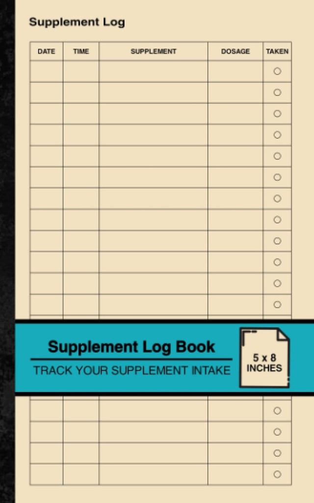 Libro de Registro de Suplementos simples Cuaderno de bitácora