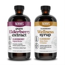 Las granjas de Norm Elderberry Extract &amp; Wellness Syrup Bundle 2 PK - Immune Support Elderberry Syrup for Kids &amp; Adults - Made in USA, Pure, Potent, Natural Ingredients, Vegan, Gluten-Free, Non-GMO - 8 Oz