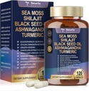 25-in-1 Sea Moss Black Seed Oil Ashwagandha Ginger Shilajit Supplement, Sea Moss Capsules Pro with Bladder Burdock Ceylon Cinnamon Berberine ACV Manuka VIT C &amp; D3 for Men Women, 120 Vegan Caps