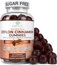 Ceilán sin azúcar Gummies de canela (2.000mg/Serving) Suplemento de canela de Ceylán para la salud del cerebro, Vegan, Gluten-Free, Reemplazar Cápsulas de canela de Ceylán, Píldoras, Polvo, Extracto (60 Chews)