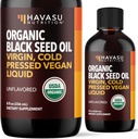 Organic Black Seed Oil Cold Pressed Liquid - Black Cumin Supplement for Immune System Function, Digestive Support, Hair Nourishment & General Health - 8 Fl Oz - Unflavored, Non-GMO, Vegan
