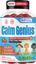 Calma Genius Kids Magnesium Gummies – Calma y Relajación Suplemento para Niños – Soporta el sueño, la salud ósea &amp; musculos – Magnesium Citrate Gummies – 60 Conde, 2 Month Supply