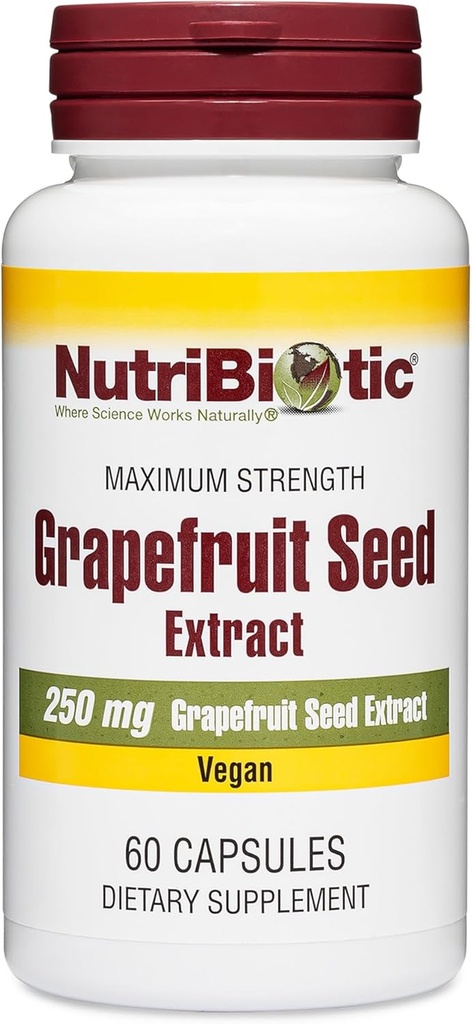 NutriBiotic – Grapefruit Seed Extract capsules 250 mg, 60 Conteo - Fuerza máxima con Bioflavonoides