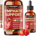 9in1 gotas de drenaje linfático Suplemento - Echinacea peru Elderberry ← Rosehip ← Cleavers Silencio Calendula ← Burdock - Lymph System Liquid Extract - Immune, Cleansing - 2 Fl Oz - 60 días