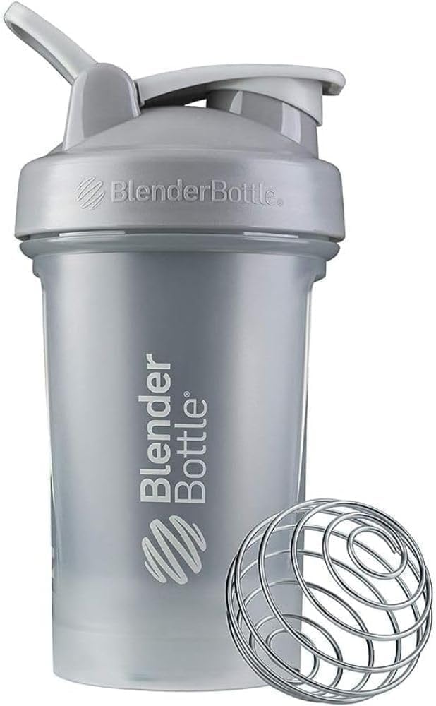 BlenderBottle Classic V2 Shaker Bottle Perfect para Protein Shakes y Pre Workout, 20 onzas, Pebble Grey