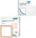 Dimora Hydrocolloid Wound Dressing10 Pack 0.3mm + Silicona Foam Dressing with Border Adhesive 6"x6" 10 Pack