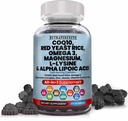 L-Lysine Coq10 Alpha Lipoic Acid Gummies Red Yeast Rice Magnesium Gummy para Adultos y Niños - Suplementos Aminoácidos Omega 3 Niacin Zinc Vitamin K2 D3 B3 - Vitaminas para Mujeres y Hombres - 60 Osos Gummy