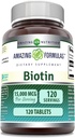 Amazing Formulas Biotin Suplemento Silencio 15000 Mcg Por Serving Ø 120 Tablets ← Non-GMO TEN Gluten Free TEN Made in USA