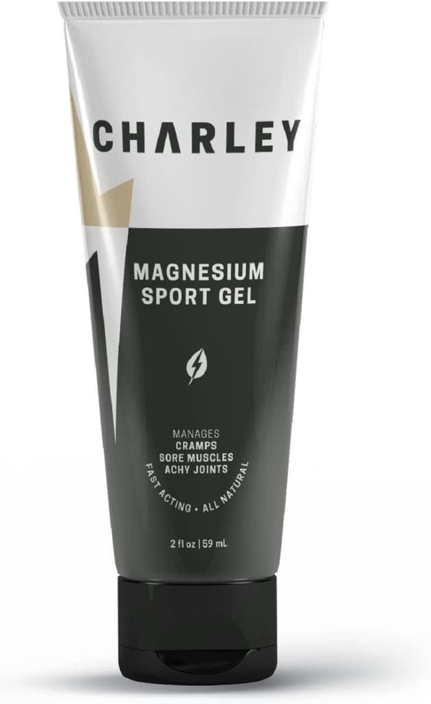 Charley Magnesium Sport Gel (2 oz.) - Todo Natural, Activo rápido, Solución orgánica para atletas e individuos activos