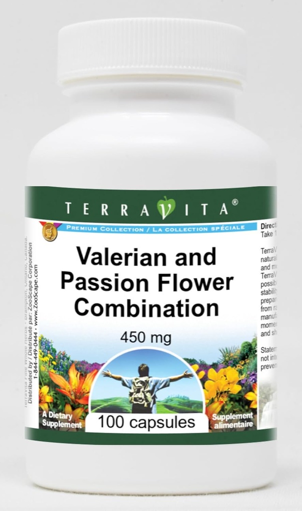 Combinación de flores de Valerio y Pasión - 450 mg (100 cápsulas, ZIN: 513631)