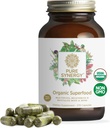 PURE SYNERGY Superfood Capsules ← Superfood &amp; Greens Suplemento ← Alimentos enteros como Super Greens, Spirulina, " Mushrooms  durable for Energy, Healthy Aging " Immune Health (270 Capsules)