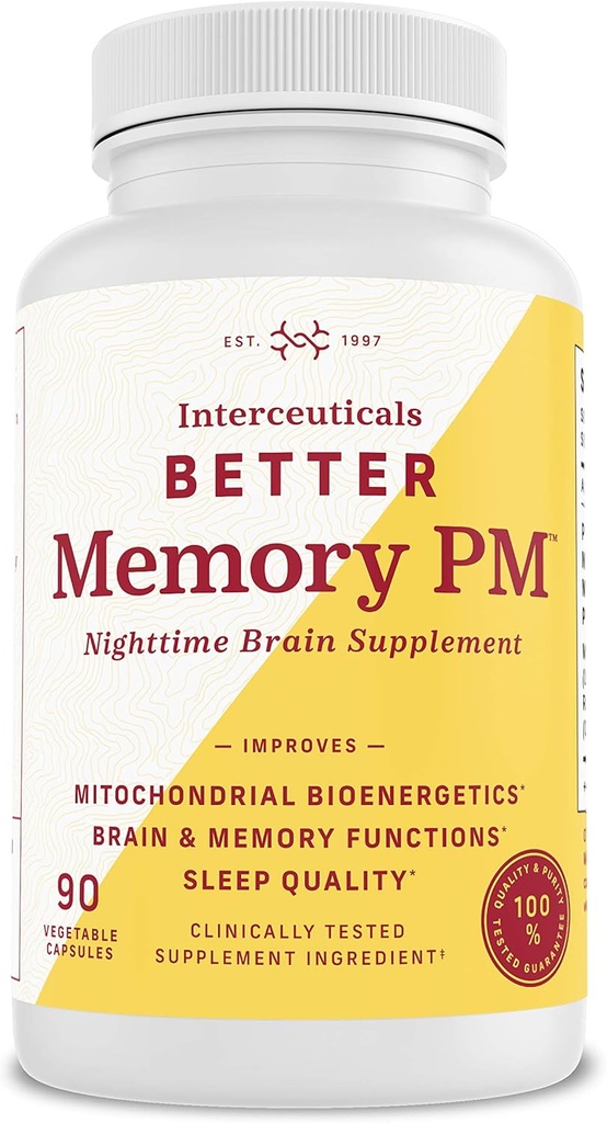 Mejor memoria PM Suplemento Cerebro Nocturna Promueve Bioenergética Mitocondrial; Funciones de memoria Cerebro; Calidad del sueño