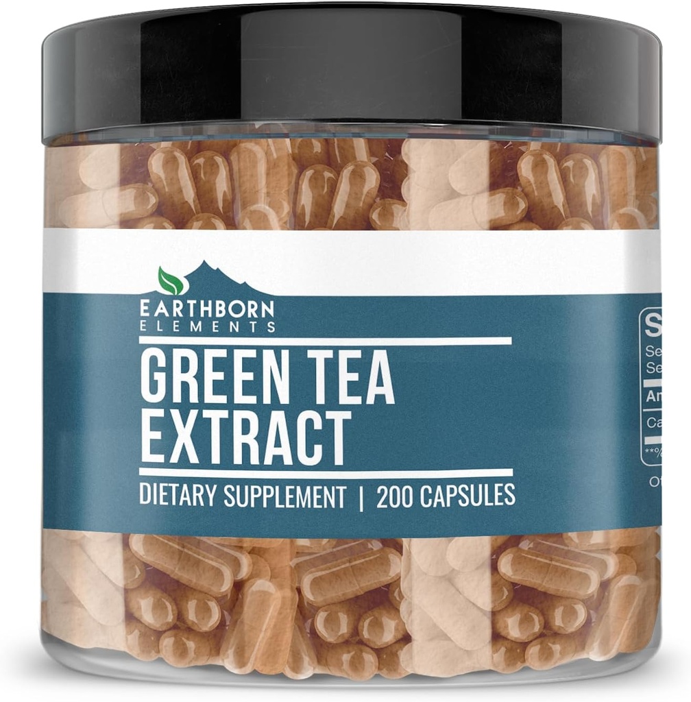 Elementos del Té verde Extracto 200 cápsulas, puras " no diluidas, sin aditivos