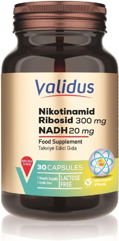 VALIDUS Nikotinamid Ribosid 300 mg + NADH 20 mg 30 Capsules