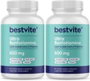 Ultra Benfotiamine 600mg por cápsula (120 cápsulas vegetarianas) (60x2) No Stearates - No Silicon Dioxide - Vegan - No GMO - Gluten Gratis - Maximum Strength Benfotiamine