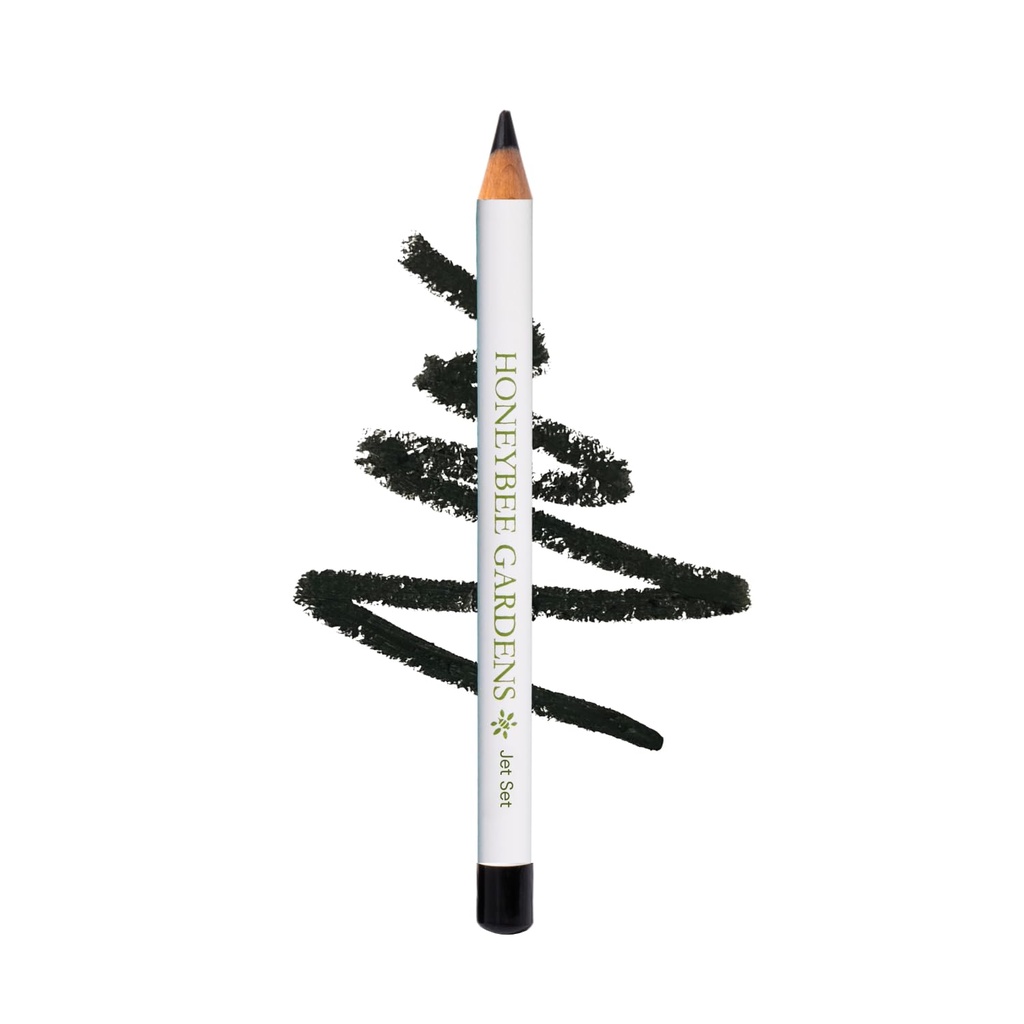 Honeybee Gardens Effortless Eye Liner Pencil en Jet Set Negro, Rich Pigmentation, Smooth, Long-Wearing, Vegan, Gluten-Free