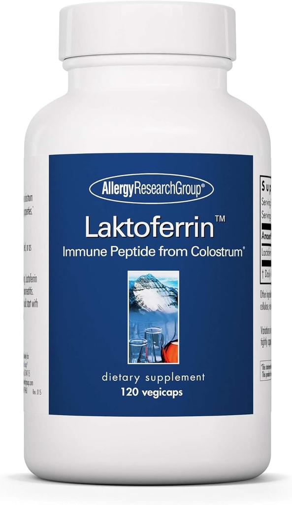 Grupo de Investigación de Alergia Laktoferrin Suplemento - Lactoferrina Suplementos 350mg, Bovine Colostrum, Immune Peptide, Iron Suplementos, Vegicaps - 120 Conde