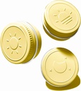Extra Small Single Pill Box for Purse (3 Pack), Aluminio Screw Top Pill Container, 3 veces al día Portable Waterproof Single Pill Case for Vitamins, Fish Oils, Supplements (Light Yellow)