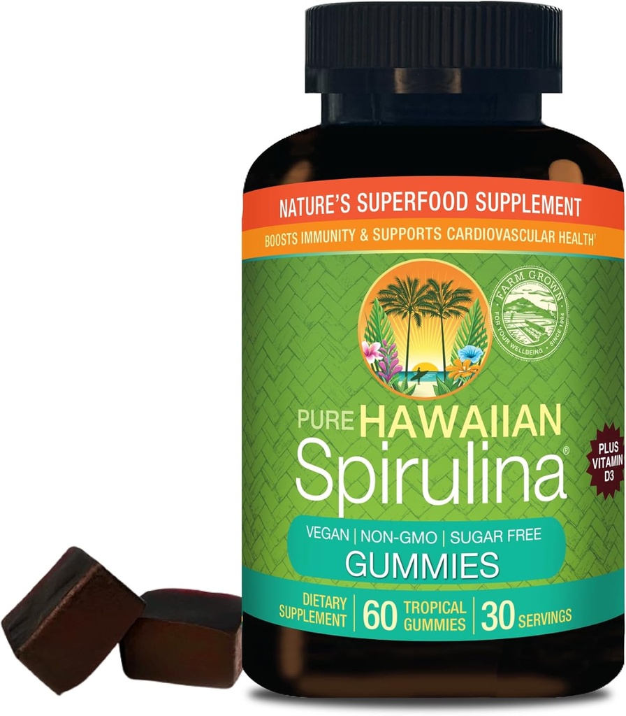 Nutrex Hawaii Spirulina ← Creció fuera en Kona Hawaii ← Suplemento Natural Superfood (60 Conde, Gummy)