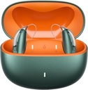 Ayudas de Audiencia Bluetooth recargables para pérdida de Audiencias Leves - OTC - Smart Fitting - RIC (Receiver-en-Canal) Diseño con reducción de ruido - Incluye caja de carga, verde