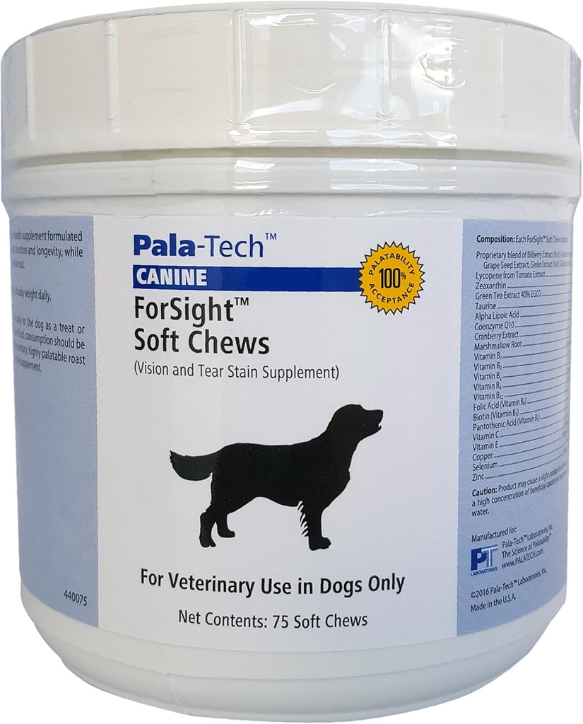 PalaTech Canine Forsight Petite Soft Chews - Tear Stain Chews for Dogs - Canine Eye Supplement - Supports Eye Health - Perfect for Dog Eye Infection Treatment