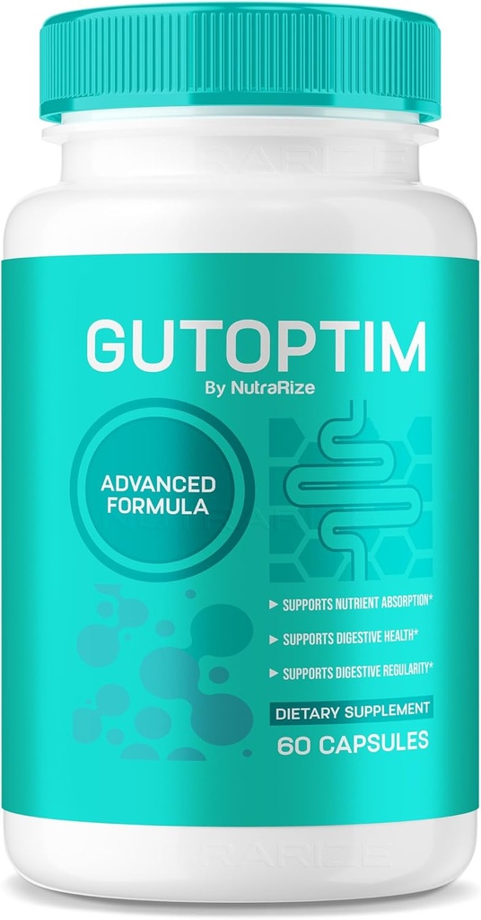 GutOptim Vitamina, Fórmula Avanzada Capsules para Gut Health, GutOptim All Natural Supplement for Digestive Wellness, Extra Strength Official Formula, Gut Optim Reviews (60 cápsulas)