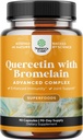 Quercetina pura con suplemento de bromelaina para la ayuda inmune - alta potencial quercetina 500mg cápsulas con bromelaina para el apoyo inmunitario y respiración - Suplemento respiratorio nutricional - 90 Ct