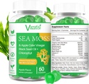 2 Pack Organic Irish Sea Moss Gummies with Black Seed Oil, Chlorophyll - Thyroid, Mood, Energy &amp; Immune Support - Women &amp; Hombres, Adult &amp; Kid - 120 Vegan Gummies