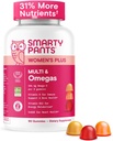 SmartyPants Women's Multivitamin Gummies - Improved Formula: Omega 3 (DHA/EPA), Methylfolate, CoQ10, Vitamin D3, C, Vitamin B12, B6, A, K & Zinc, Inositol, Gluten Free, 90 Count (30 Day Supply)