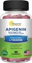 Apigenin 100mg con L-Theanine 100mg Gummies - Suplemento de apigenina para el sueño - Extracto natural Gummy Alternativa a cápsulas, píldoras, polvo &amp; té - 2 per Serving