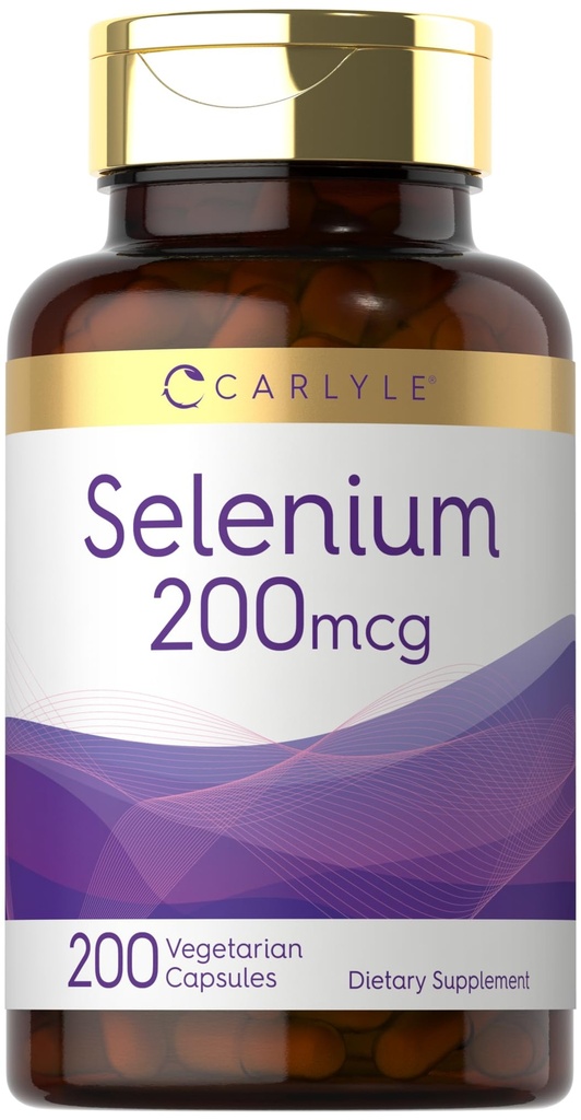 Levadura de Carlyle Suplemento de Selenio Gratis TEN 200mcg ANTE 200 Capsules TEN Vegetarian, Non-GMO, y Gluten Fórmula Mineral Libre ANTE L-Selenomethionine ANTE Valor Tamaño