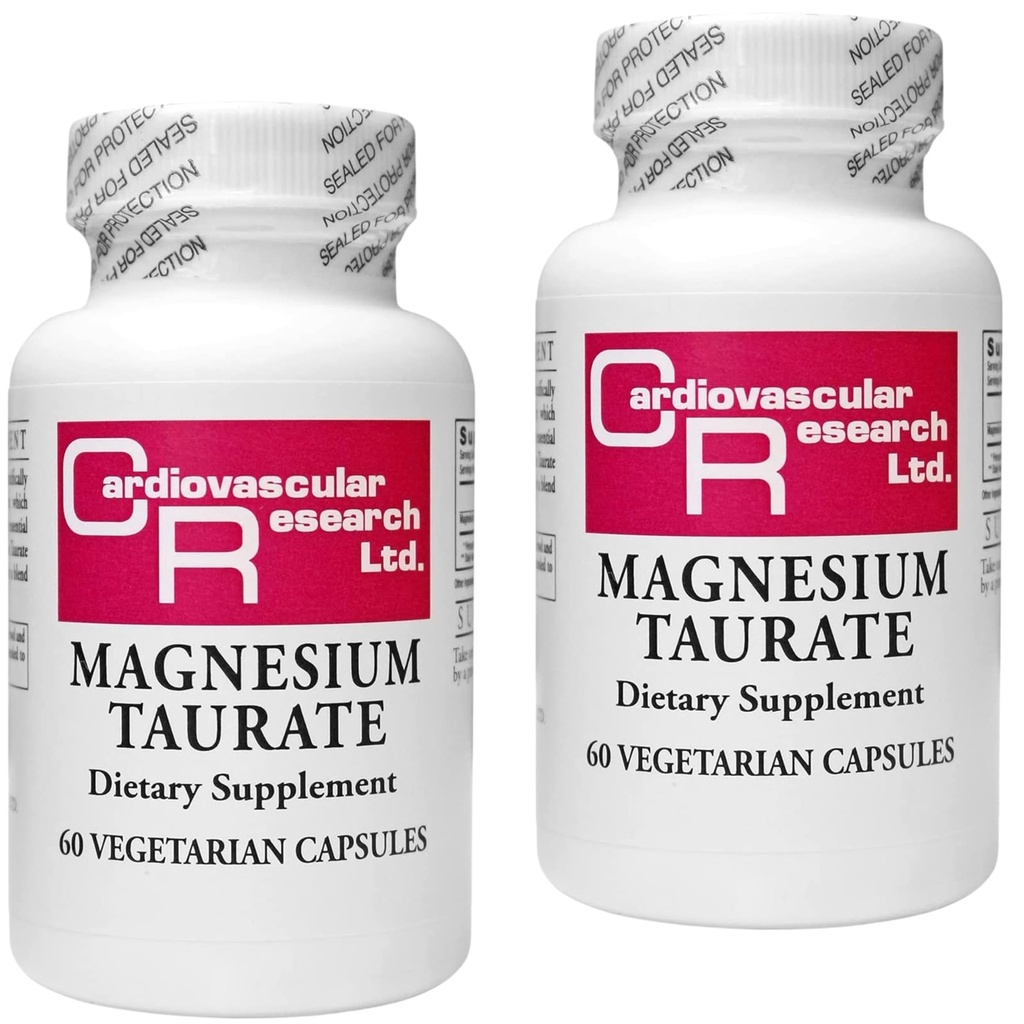 Investigación cardiovascular Magnesio Taurate - 125 mg Magnesio Elemental -120 Conde (60 X2)