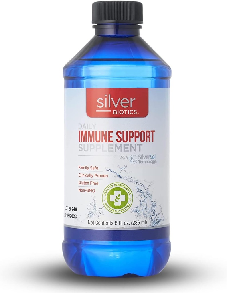 Silver Biotics Patented Multivalent SilverSol Technology | Ag₄O₄ 10 PPM Immune Support | Bio-Hacking Immune Building Natural Support | 8 Fl Oz