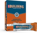 Clif Builders - Protein Bares - Chocolate Peanut Butter Flavor - 20g Protein - Gluten Gratis (2.4 Ounce, 12 Cuenta)