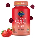 Garden of Life Vitamin Code CoQ10 Gummies - Heart Health and Cellular Energy Support with Prebiotics and Probiotics, Gluten-Free, Non-GMO, Strawberry Flavor, 60 Gummies