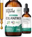 Wild &amp; Organic Cilantro Drops - Detox Cleanse with Liquid Cilantro Supplement - Coriander Leaf Extract Tincture - Vegan, Sugar &amp; Alcohol-Free - 2 fl oz