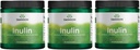 Swanson Inulin - Prebiotic Soluble Fiber Powder Promoting Digestive Health - Naturally Occurring FOS from Chicory Root Supporting Global Gut Performance - (8 oz Cada) (3 Pack)