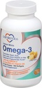 Omega 3 Minis de limón + vitamina D3, 1,100 mg Omega-3 en forma de triglicéridos y 600 UI Vitamina D3, Fácil de-Swallow, Recién saboreado de limón omega-3 Suplemento Softgels - 180 Conde