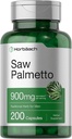 Horbaach Saw Palmetto Extract TEN 900mg ANTE 200 Capsules ← Non-GMO y Gluten Free Fórmula ← Tradicional Herb Suplemento Silencio de Saw Palmetto Berries