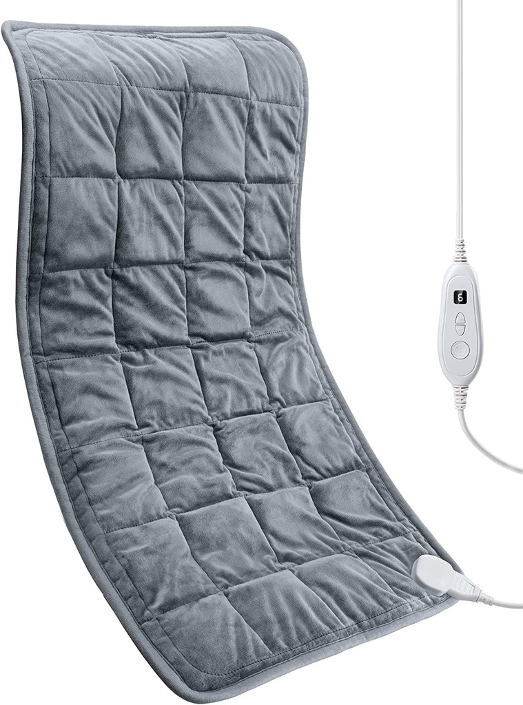 Almohadilla de calefacción de 17''x 33" XXXL Almohadilla de calefacción eléctrica para el alivio de dolor de espalda, 5LBS con 6 Ajustes de calor 2H Almohadilla de calor para brazos hombros