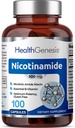 B-3 Nicotinamida 500 mg 100 cápsulas - Niacina Niacina libre de fluido natural Fórmula - Apoyo a la salud celular de la piel