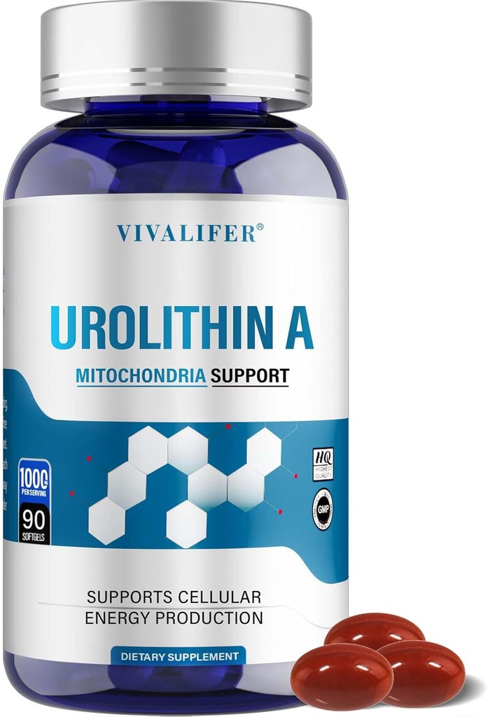 1000 MG Urolithin A Supplement, 90 Softgels Powerful Antioxidants for Healthy Aging and Enhanced Mitocondrial Support, Cell Repair