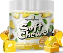 Ciervos suplementos de hierro con vitamina C para hombres y niños, Ciervo suave de hierro natural vegano con vitamina B6,B12,D, Calcio &amp; Zinc - Apoyo energético, 60 Pineapple SoftChews, 2 Mes de suministro